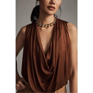 Anthropologie Draped Cowl Neck Sleeveless Pullover Top